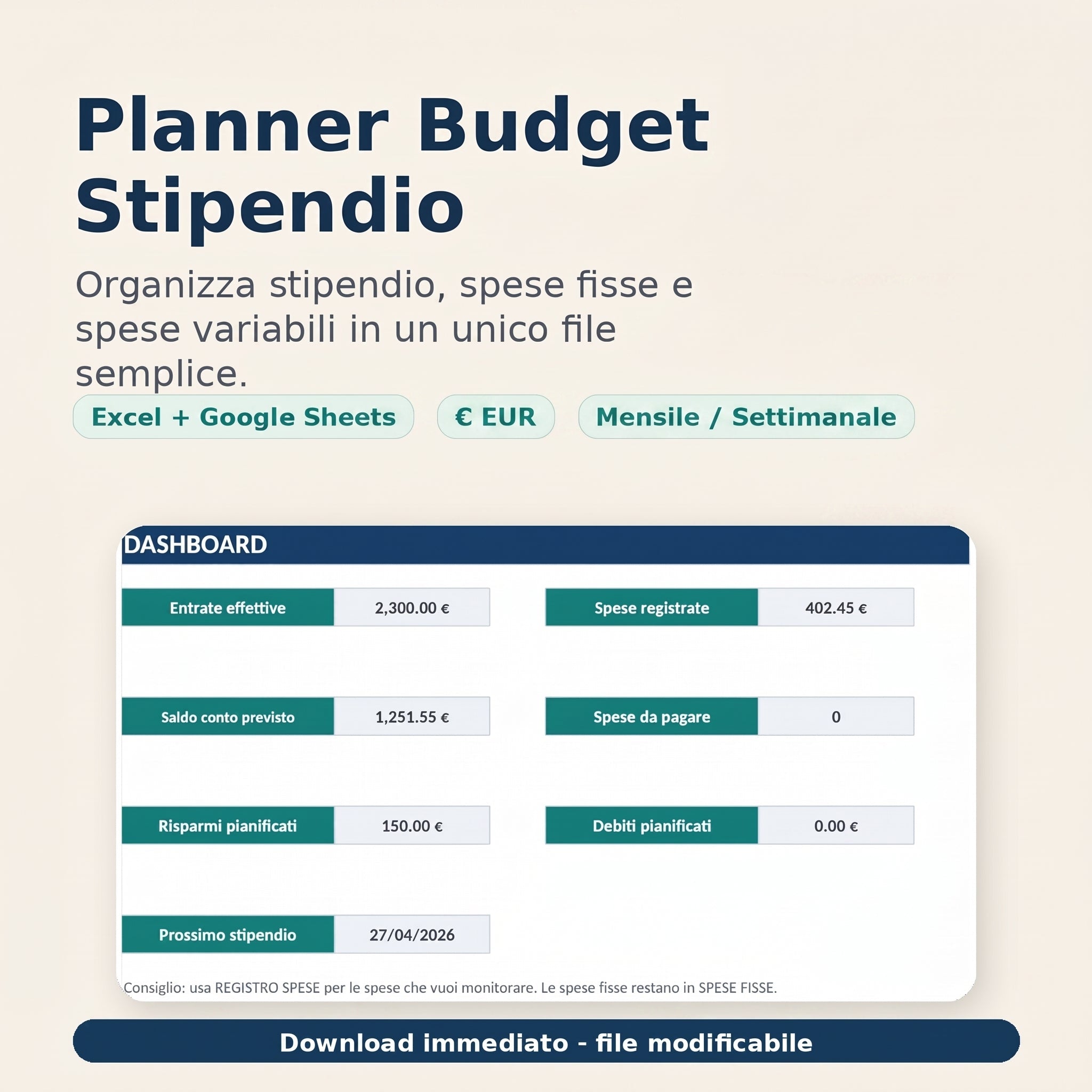 Planner Budget Stipendio