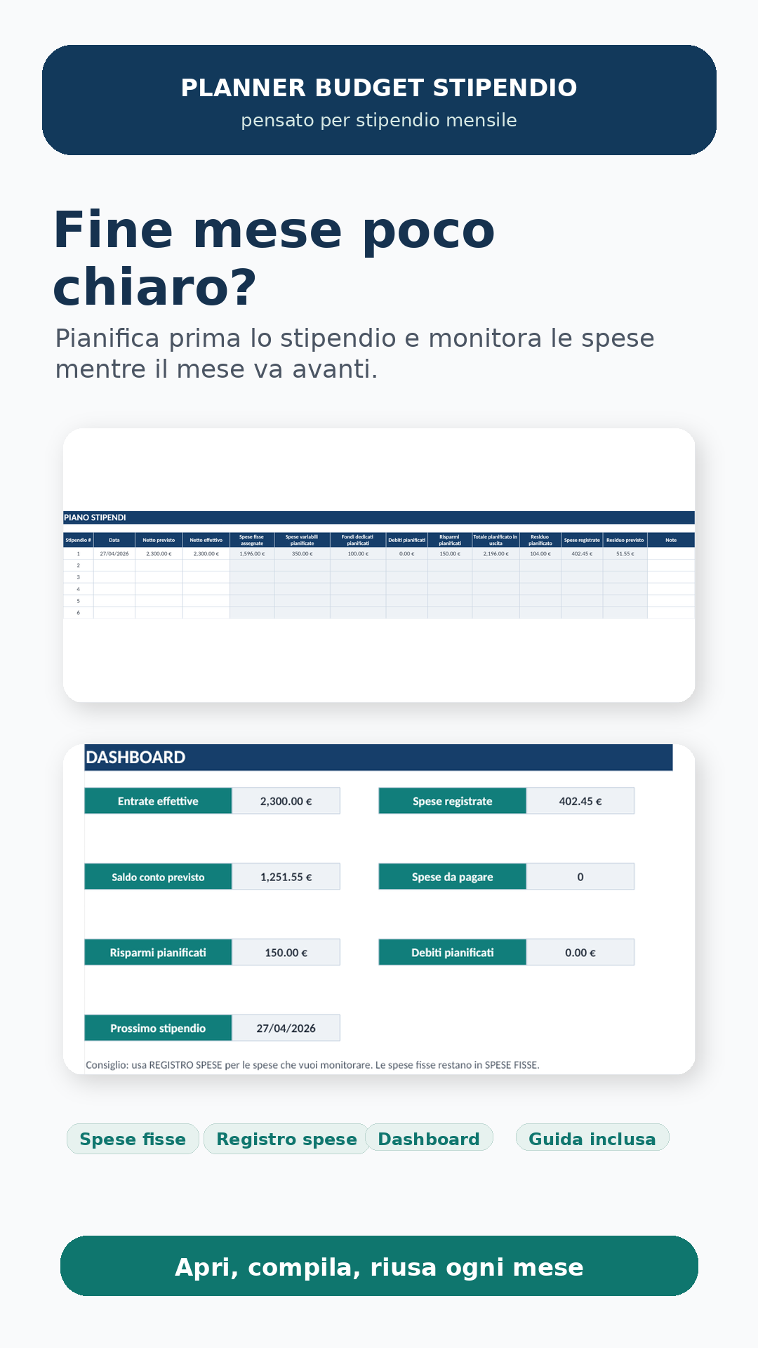 Planner Budget Stipendio